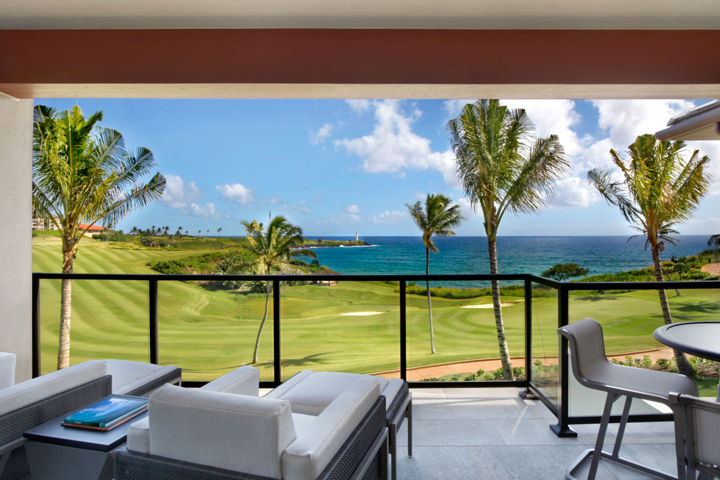 View of Hōkūala Golf Course and the Pacific from the residence lanai